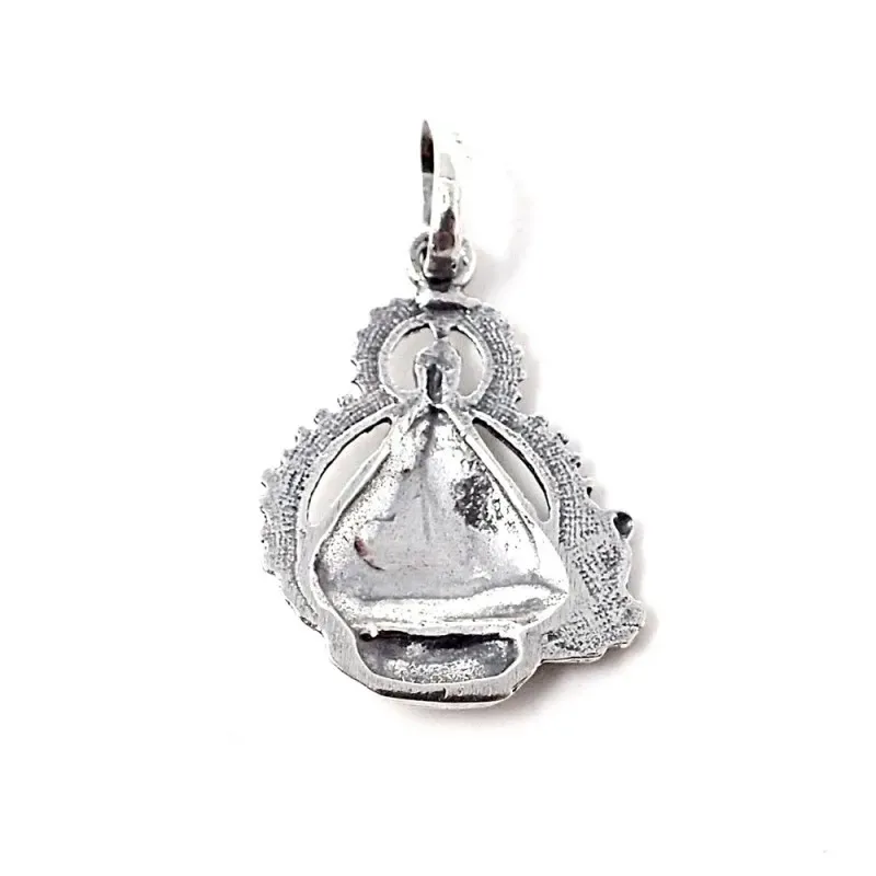 Virgen de la Cabeza colgante medalla plata Ley 925m maciza 20 mm. con