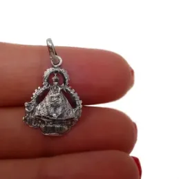 Virgen de la Cabeza colgante medalla plata Ley 925m maciza 20 mm. con