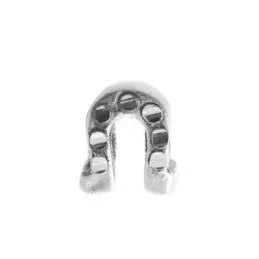 Charm icono abalorio plata Ley 925m herradura 10 mm. maciza combinada