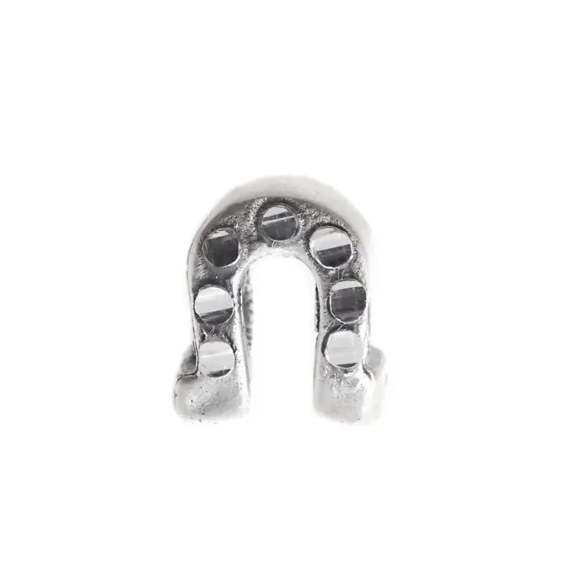 Charm icono abalorio plata Ley 925m herradura 10 mm. maciza combinada