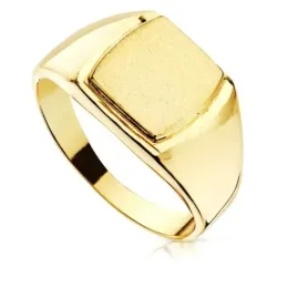 Sello oro 9k macizo hombre cabeza tonel 11x11mm. borde liso