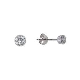 Pendientes plata Ley 925m niña 3mm. circonita redondo [AC0269]
