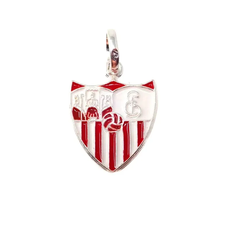 Sevilla FC escudo plata Ley 925m colgante macizo unisex 19 mm. esmalt