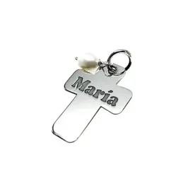 Colgante plata Ley 925m liso cruz 20mm. detalle personalizado oxidado