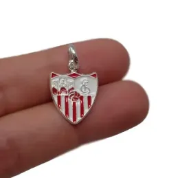 Sevilla FC escudo plata Ley 925m colgante macizo unisex 19 mm. esmalt
