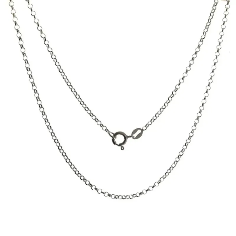 Cadena plata Ley 925m unisex 40 cm. rolo diamantada espesor hilo 0.27
