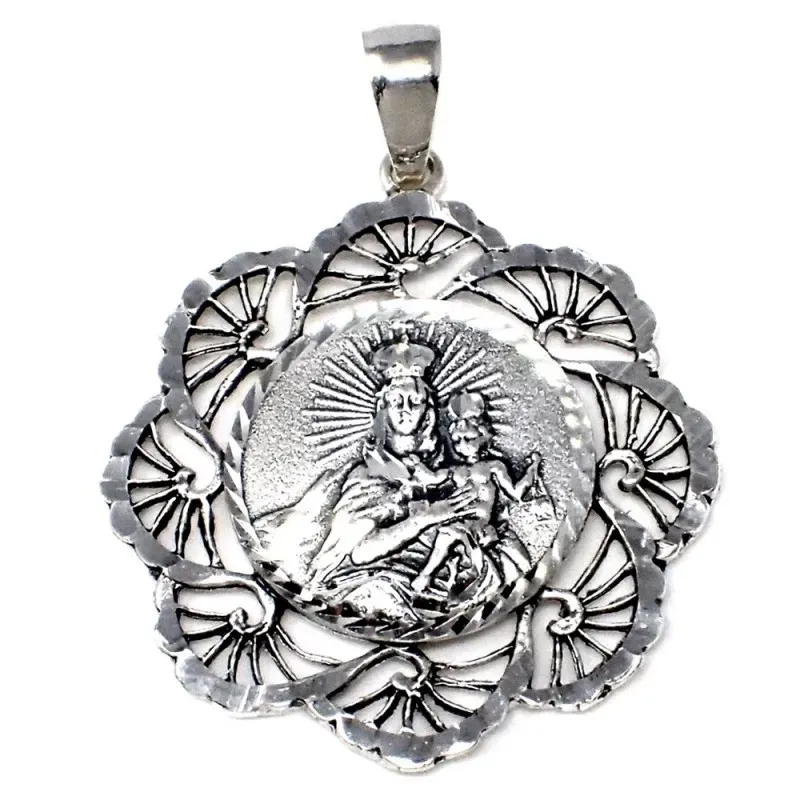 Medalla plata ley 925m Virgen Carmen cerco [AB4966GR]