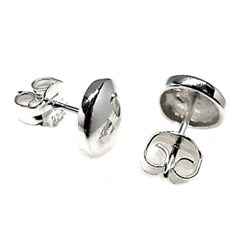 Pendientes plata Ley 925m redondos lisos 8mm. [AB3559]