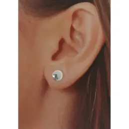 Pendientes plata Ley 925m redondos lisos 8mm. [AB3559]