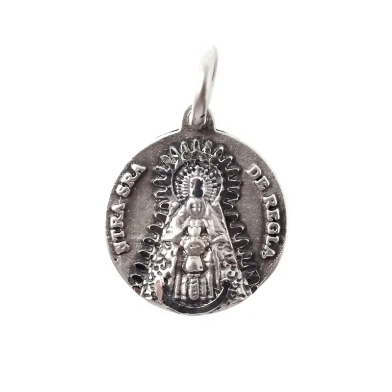 Virgen de Regla Chipiona medalla plata Ley 925m colgante 14 mm. maciz