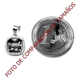 Colgante plata Ley 925m piedra azul 11mm. orla circonitas [AB5886]
