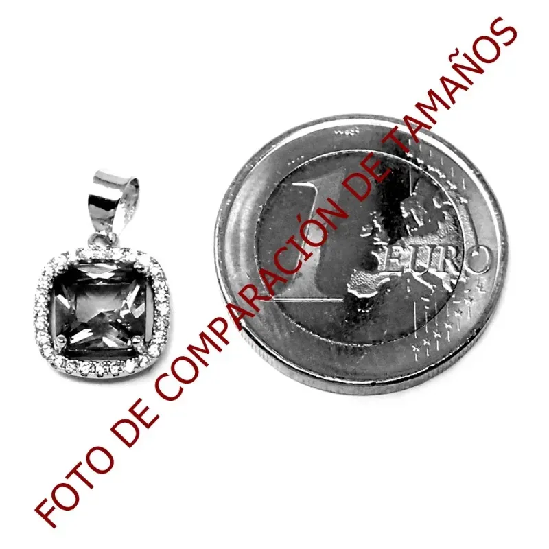 Colgante plata Ley 925m piedra azul 11mm. orla circonitas [AB5886]