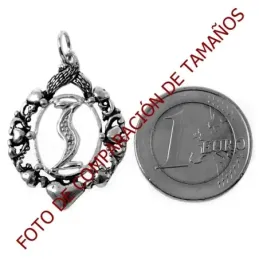 Colgante plata Ley 925m letra I 32mm. chapado oro oxidado [AB9107]