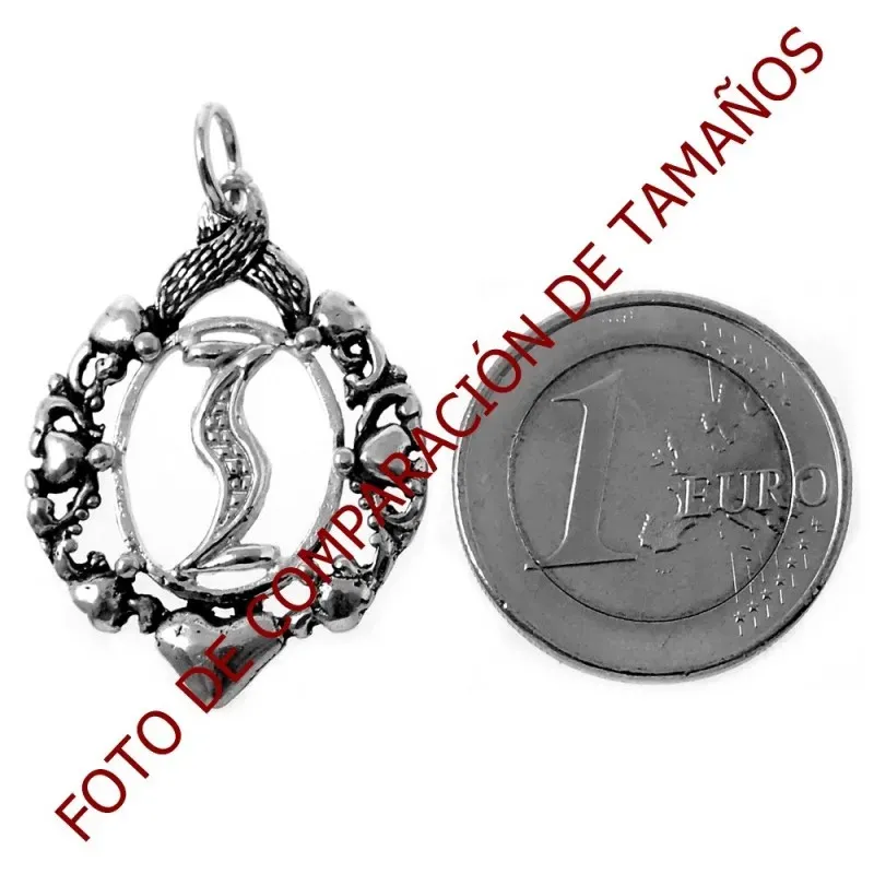 Colgante plata Ley 925m letra I 32mm. chapado oro oxidado [AB9107]