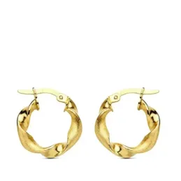 Pendientes oro 18k aros 16mm.. mate y brillo criollas [AB3425]