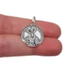 Virgen de los Dolores medalla plata Ley 925m maciza 18 mm. detalles t