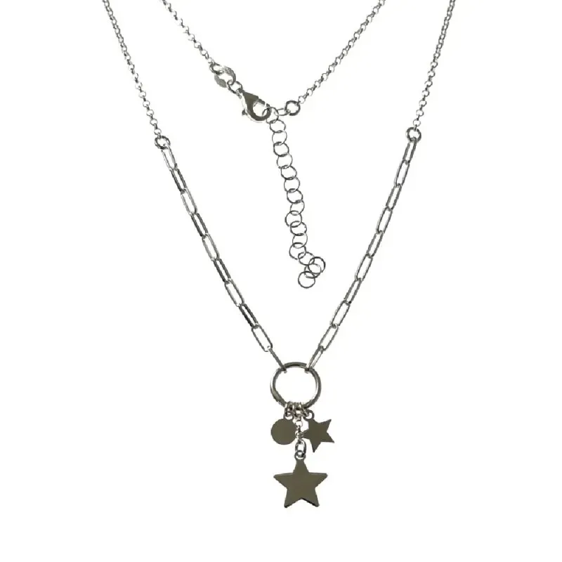 Gargantilla plata Ley 925m mujer 40 cm. rolo combinado aro 9 mm. disc