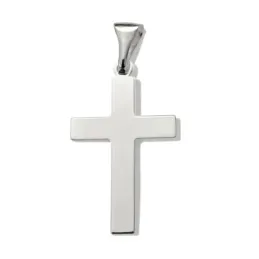 Cruz Colgante Plata Ley 925m de 30 mm. rectangular lisa con brillo