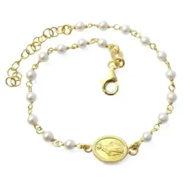 Virgen Milagrosa Pulsera en Plata de Ley para Primera Comunión chapad