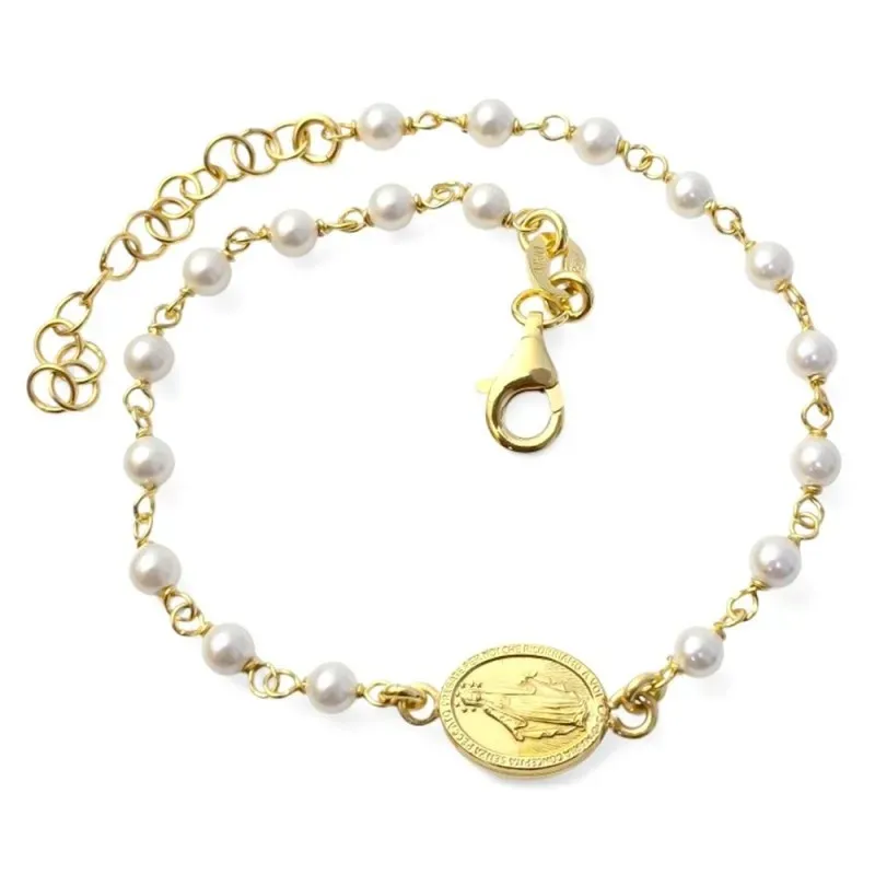 Virgen Milagrosa Pulsera en Plata de Ley para Primera Comunión chapad