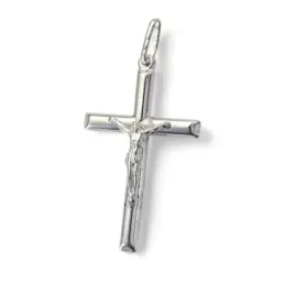 Cruz Cristo Colgante en Plata de Ley 925m de 40 x 26 mm.