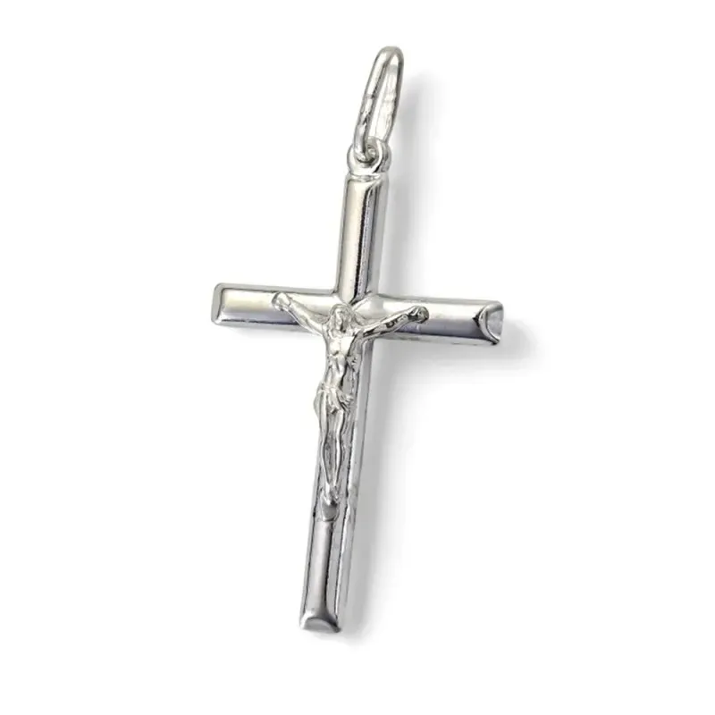 Cruz Cristo Colgante en Plata de Ley 925m de 40 x 26 mm.