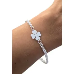Pulsera Plata Ley 925m 17 cm. cadena forzada alargada 2 mm. corazón c