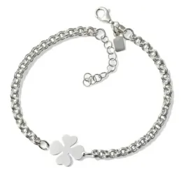 Pulsera Plata Ley 925m 17 cm. cadena forzada alargada 2 mm. corazón c