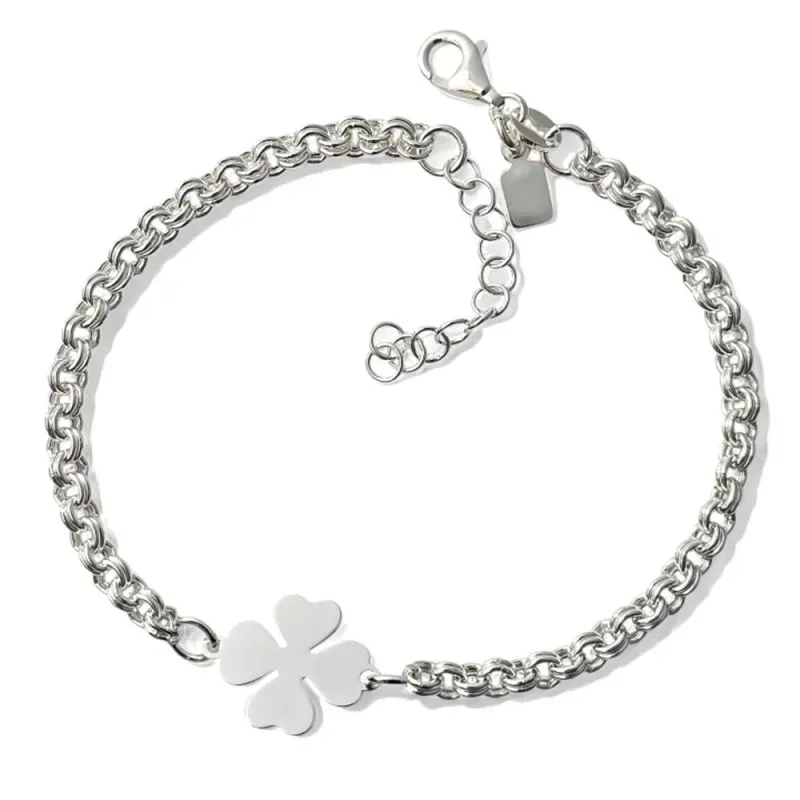 Pulsera Plata Ley 925m 17 cm. cadena forzada alargada 2 mm. corazón c