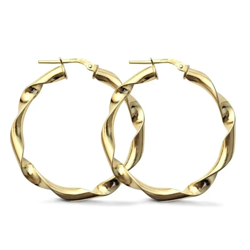 Aros Pendientes en Plata Ley 925m chapados en oro diámetro interior d