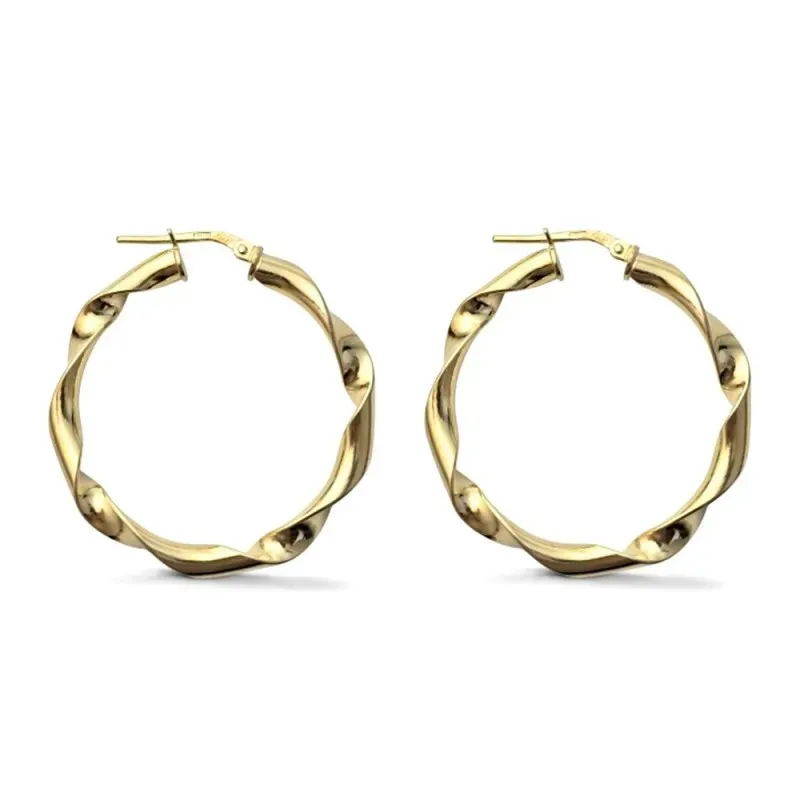 Aros Pendientes en Plata Ley 925m chapados en oro diámetro interior d