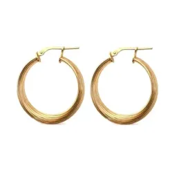 Aros Pendientes en Plata de Ley 925m chapados en oro de 20 mm. diámet