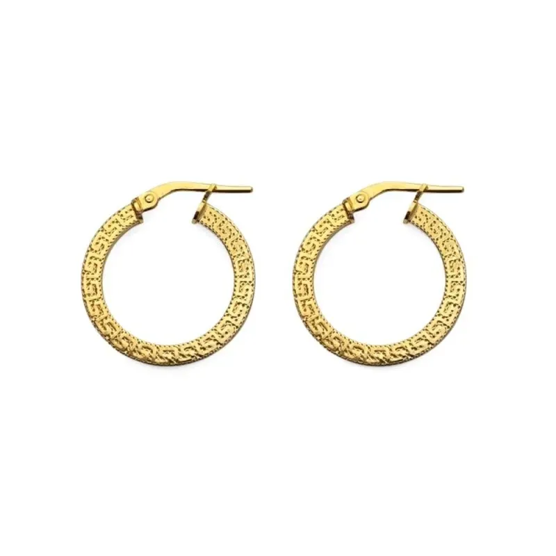 Aros Pendientes en Plata de Ley 925m chapados en oro con 15 mm. de di