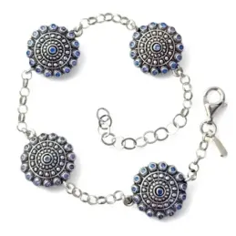 Pulsera Charro en Plata de Ley 925m de 17.5 cm. charros de 16 mm. con