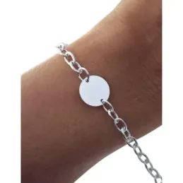 Pulsera en Plata Ley 925m de 17 cm. cadena forzada hueca de 4 mm. det