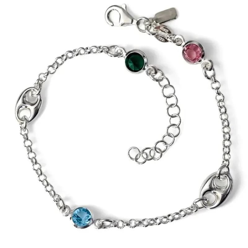 Pulsera en Plata de Ley 925m 17 cm. cadena rolo calabrote de 10 mm. y