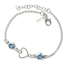 Pulsera Plata de Ley 925m de 15 cm. corazón 9 mm. calado con circonit
