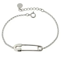 Pulsera en Plata de Ley 925m con 17 cm. detalle imperdible de 30 x 9