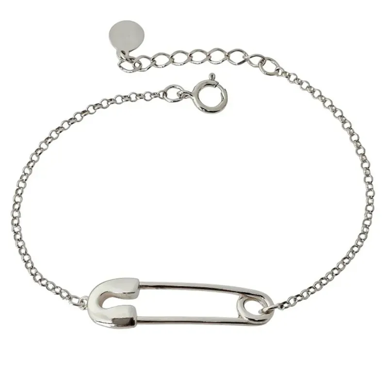 Pulsera en Plata de Ley 925m con 17 cm. detalle imperdible de 30 x 9
