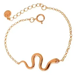Pulsera Plata Ley 925m chapada oro de 15.5 cm. cadena rolo 2 mm. serp