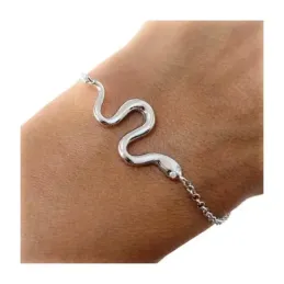 Pulsera en Plata de Ley 925m de 15.5 cm. serpiente de 12 mm. cadena r