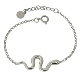 Pulsera en Plata de Ley 925m de 15.5 cm. serpiente de 12 mm. cadena r