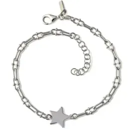 Pulsera en Plata Ley 925m de 17 cm.cadena forzada marina 3 mm. estrel