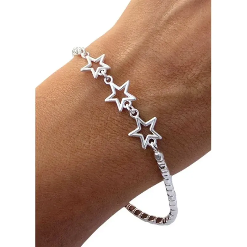 Pulsera en Plata de Ley 925m con 17 cm. cuadrados lisos de 2.5 mm. es