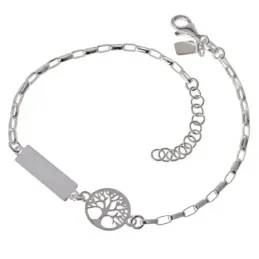 Esclava Pulsera en Plata de Ley 925m de 17 cm. cadena forzada Árbol d