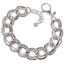 Pulsera en Plata de Ley 925m de 19 cm. con eslabones grandes dobles h