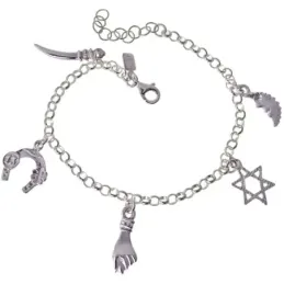Pulsera para el Mal de Ojo en Plata de Ley 925m de 17 cm. Puño Estrel