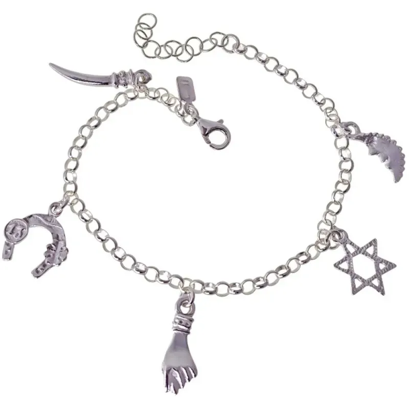Pulsera para el Mal de Ojo en Plata de Ley 925m de 17 cm. Puño Estrel