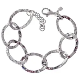 Pulsera Plata de Ley 925m de 19 cm. con eslabones grandes huecos de 2
