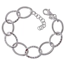 Pulsera de Eslabones Grandes en Plata de Ley 925m 18.5 cm. eslabones